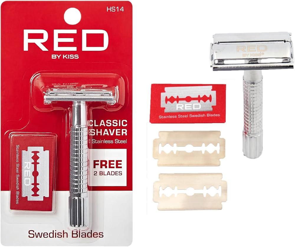 Red by Kiss Classic Shaver Stainless Steel Swedish Blades
