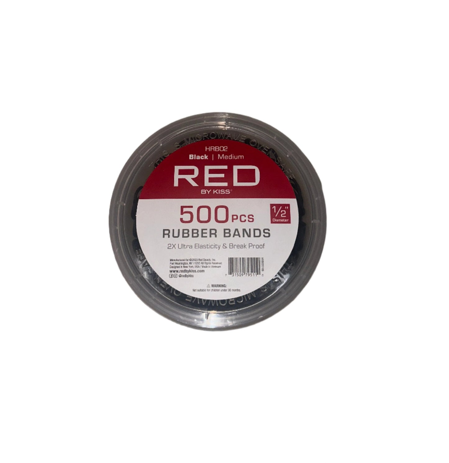 Red By Kiss 500 Pcs Rubber Bands - Black