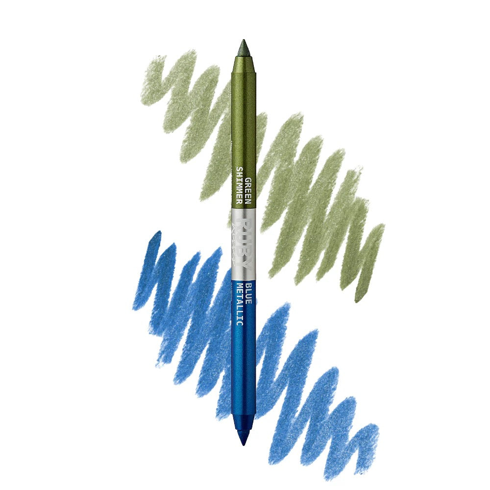 Ruby Kisses Metallic Duo Eyeliner - Green & Blue