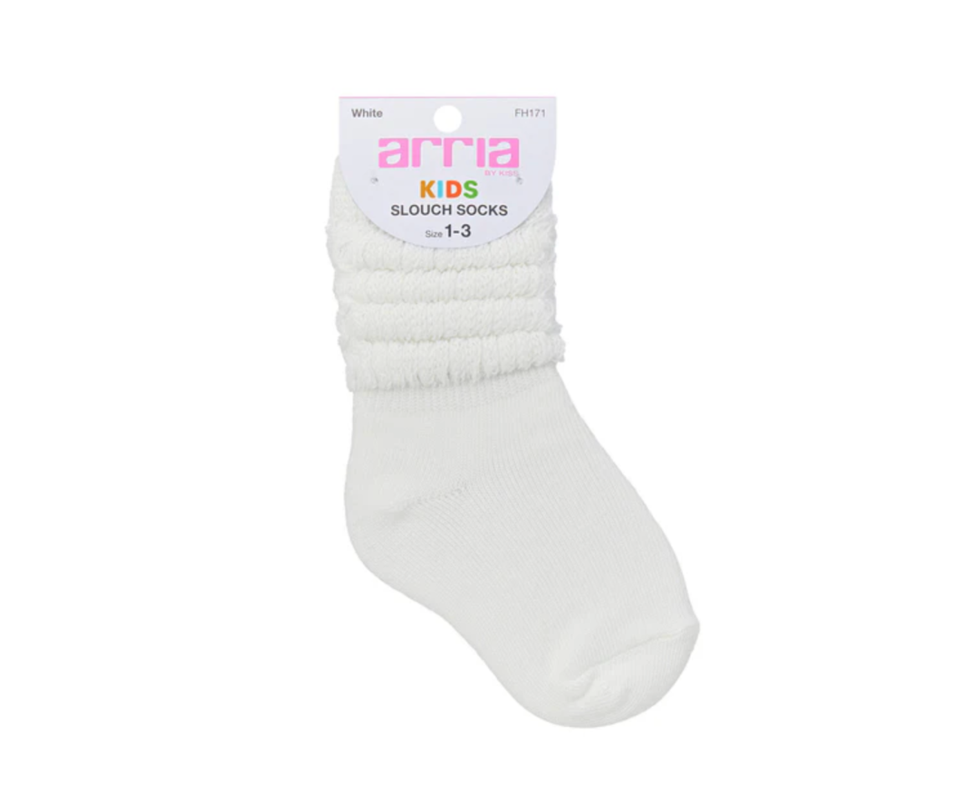Arria By Kiss Kids Slouch Socks Size 1-3 - White