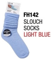 Red Slouch Socks Size 6-8 (Light Blue)