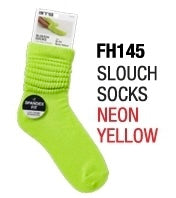 Red Slouch Socks Size 6-8 (Neon Yellow)