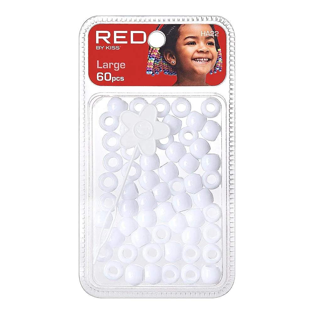 Red By Kiss Large Hair Beads - 60 Pcs (white)