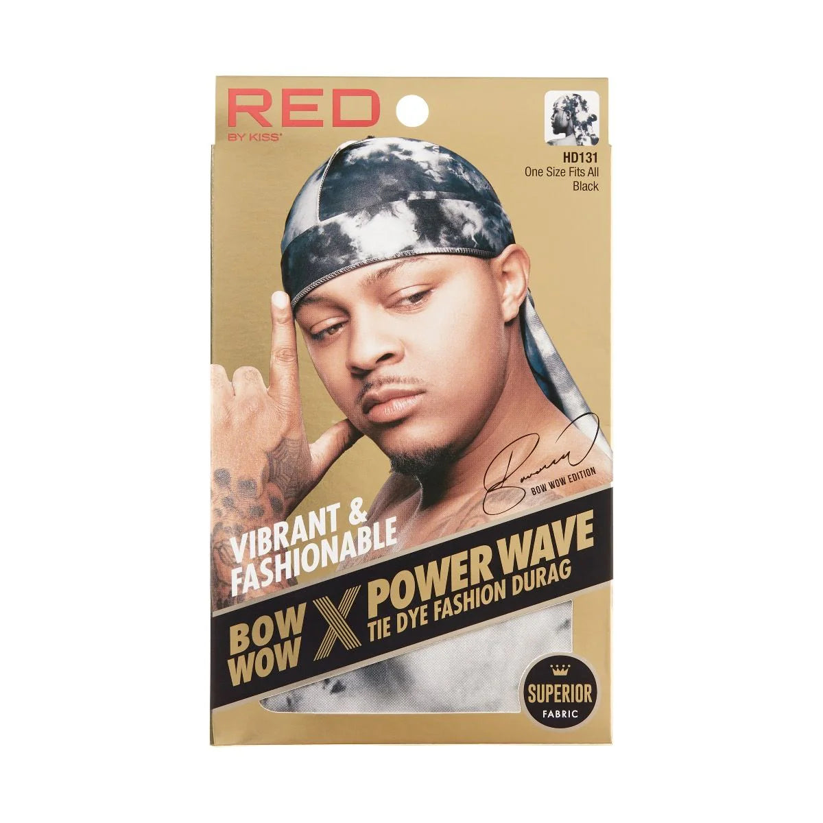 Red By Kiss Power Wave Tie Dye fashion Durag (Black)