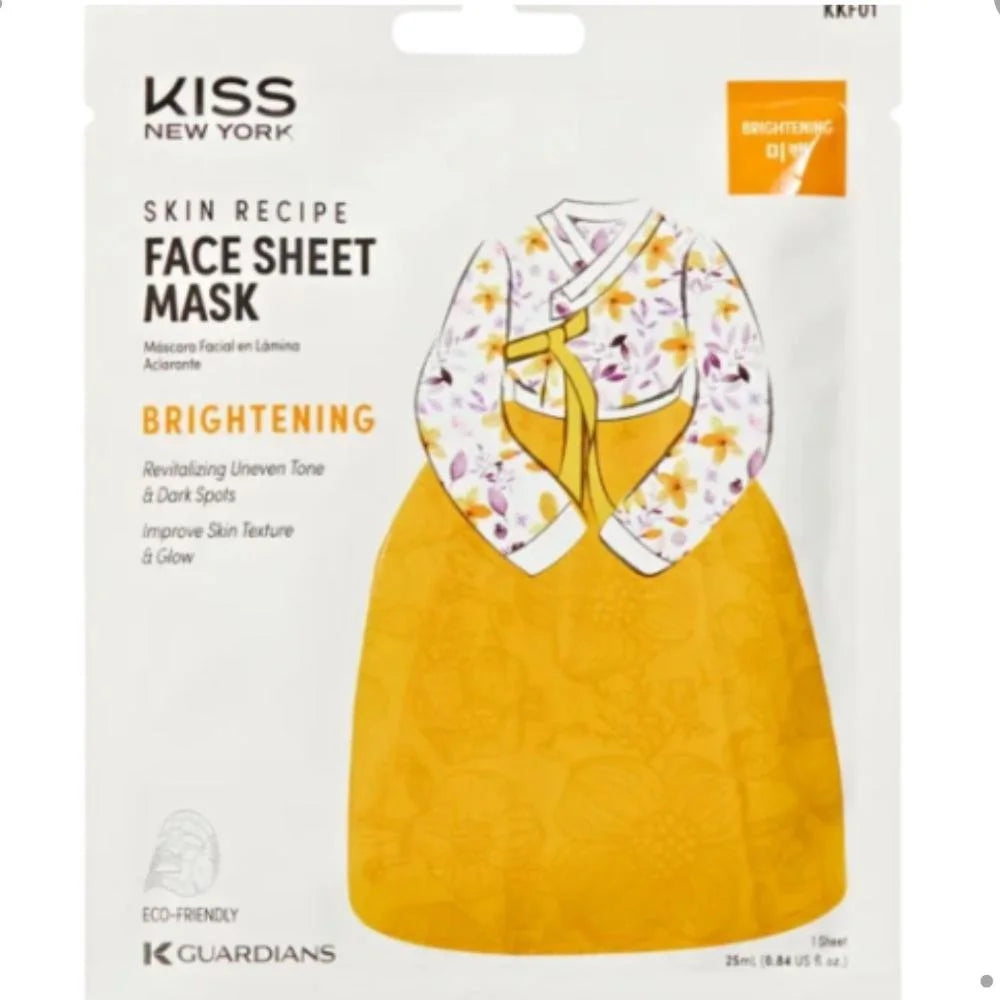 Kiss New York Skin Recipe Face Sheet Mask (brightening) - 0.84 fl oz