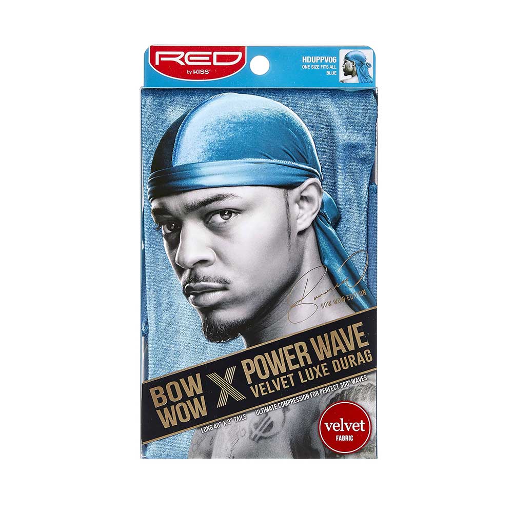 Red Premium Power Wave Velvet Luxe Durag (Blue)