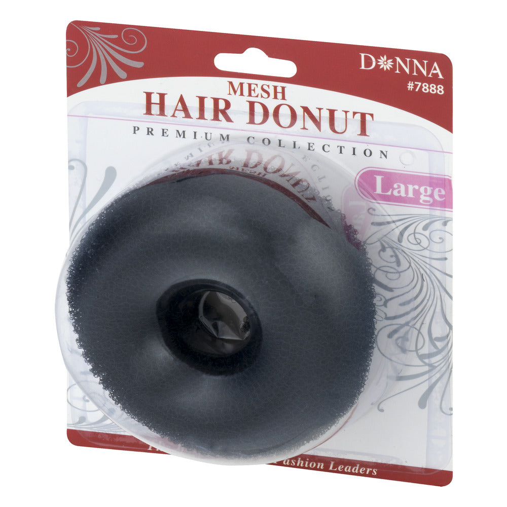 DONNA Mesh Hair Donut (Large) (Black)