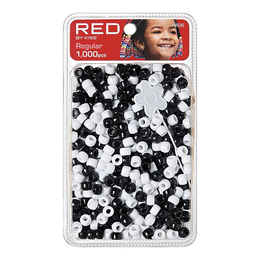 Red By Kiss Regular Hair Beads - 1,000 Pcs (Black and White)