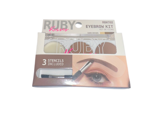 Ruby Kisses Eyebrow kit 3 stencils - Dark Brown