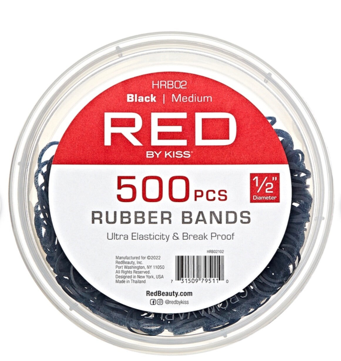 Red By Kiss 500 pcs rubber bands 1/2" diameter