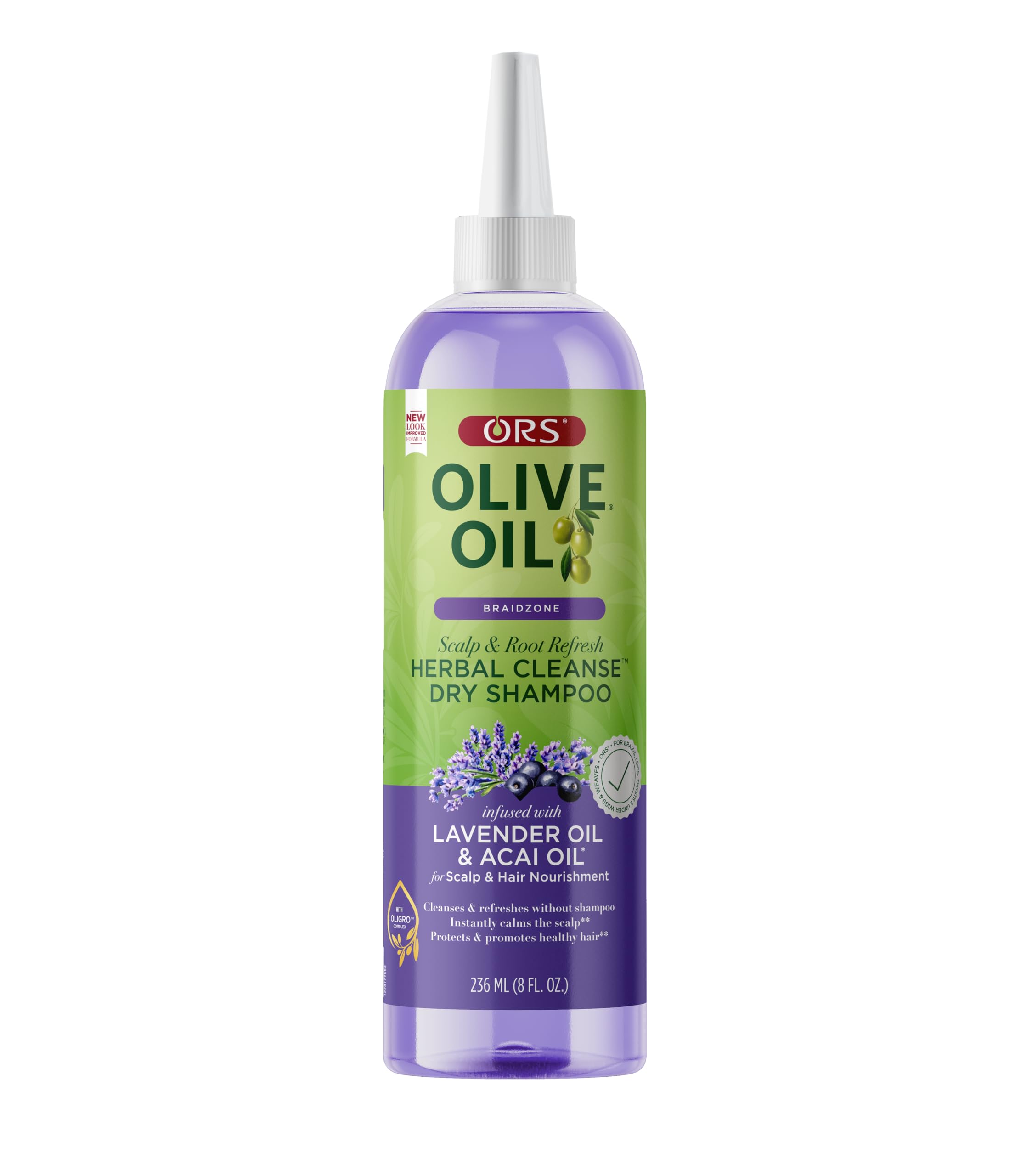 Olive Oil Scalp & Root Refresh Herbal Cleanse Dry Shampoo Lavender Oil & Acai Oil - 8 fl oz
