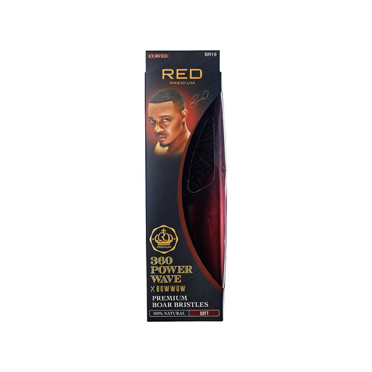 Red Premium 360 Power Wave X Bow Wow Premium Boar Bristles - soft