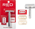 Red by Kiss Classic Shaver Stainless Steel Swedish Blades