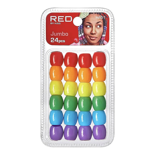 Red By Kiss Jumbo Hair Beads - 24 Pcs (Rain)