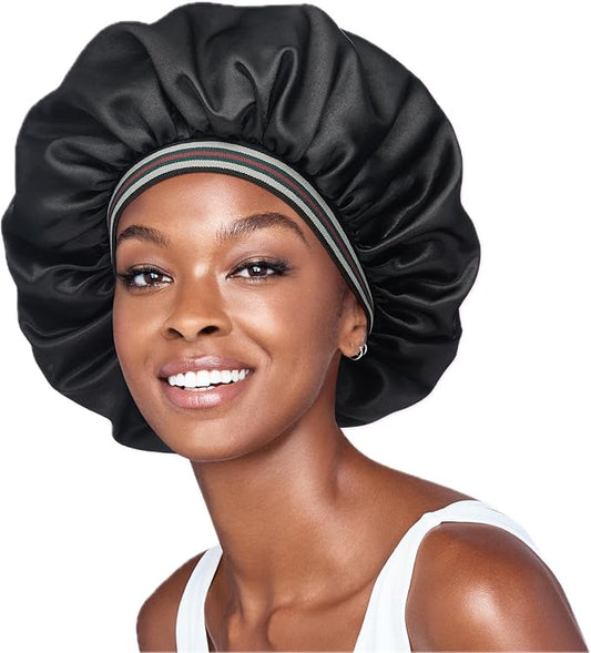 Red Adjustable Day & Night Fashion Bonnet - X - Large - Stripe