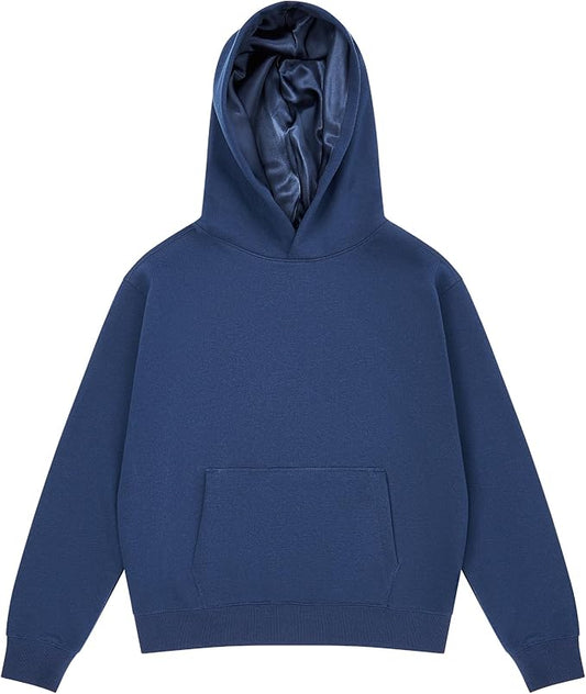 Arria By Kiss Satin Lined Hoodie - Navy