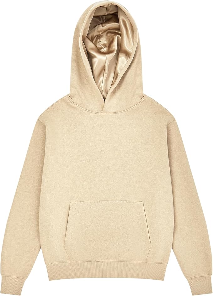 Arria By Kiss Satin Lined Hoodie - Taupe