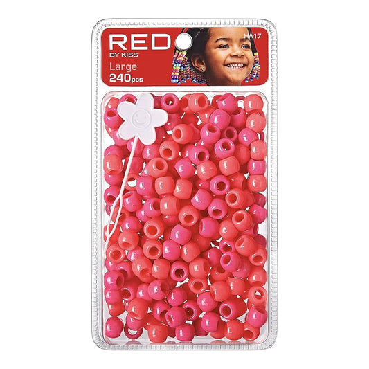 Red By Kiss Large Hair Beads - 240 Pcs (Pink Assorted)