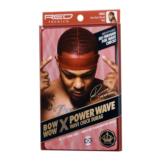 Red Premium Bow Wow X Power Wave Wave Check Durag