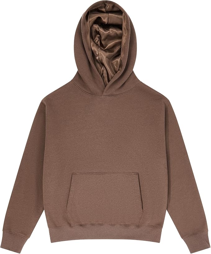 Arria By Kiss Satin Lined Hoodie - Espresso