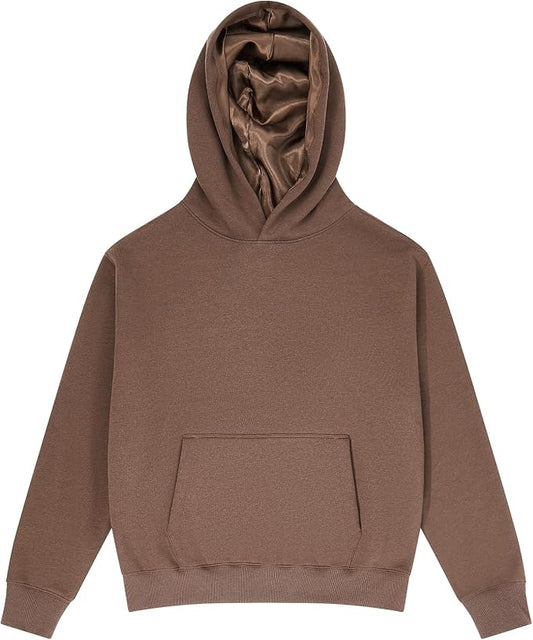 Arria By Kiss Satin Lined Hoodie - Espresso