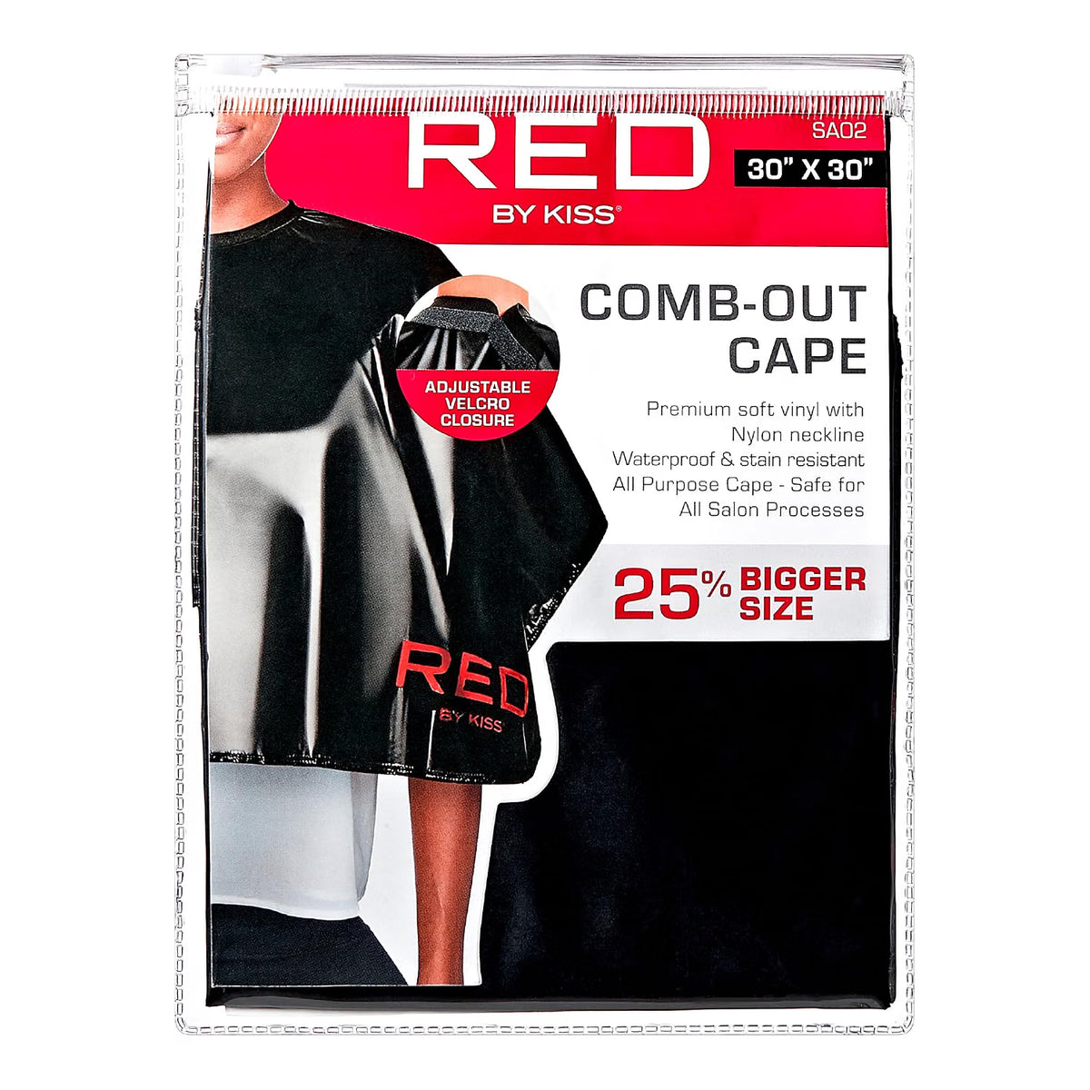 Red By kiss Comb-out Cape (Black)
