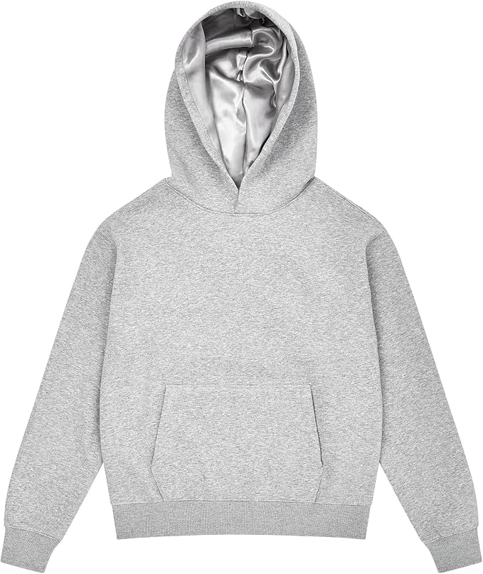 Arria By Kiss Satin Lined Hoodie - Gray
