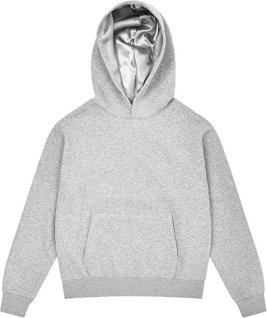 Arria By Kiss Satin Lined Hoodie - Gray