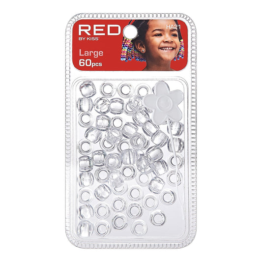 Red By Kiss Large Hair Beads - 60 Pcs (Clear)