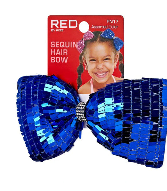 Red By Kiss Sequin Hair Bow - Blue