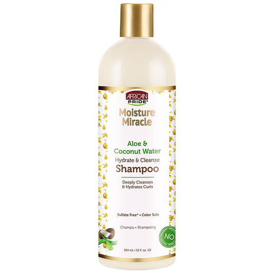 African Pride Moisture Miracle Aloe & Coconut Water Hydrate & Cleanse Shampoo  - 12 fl oz