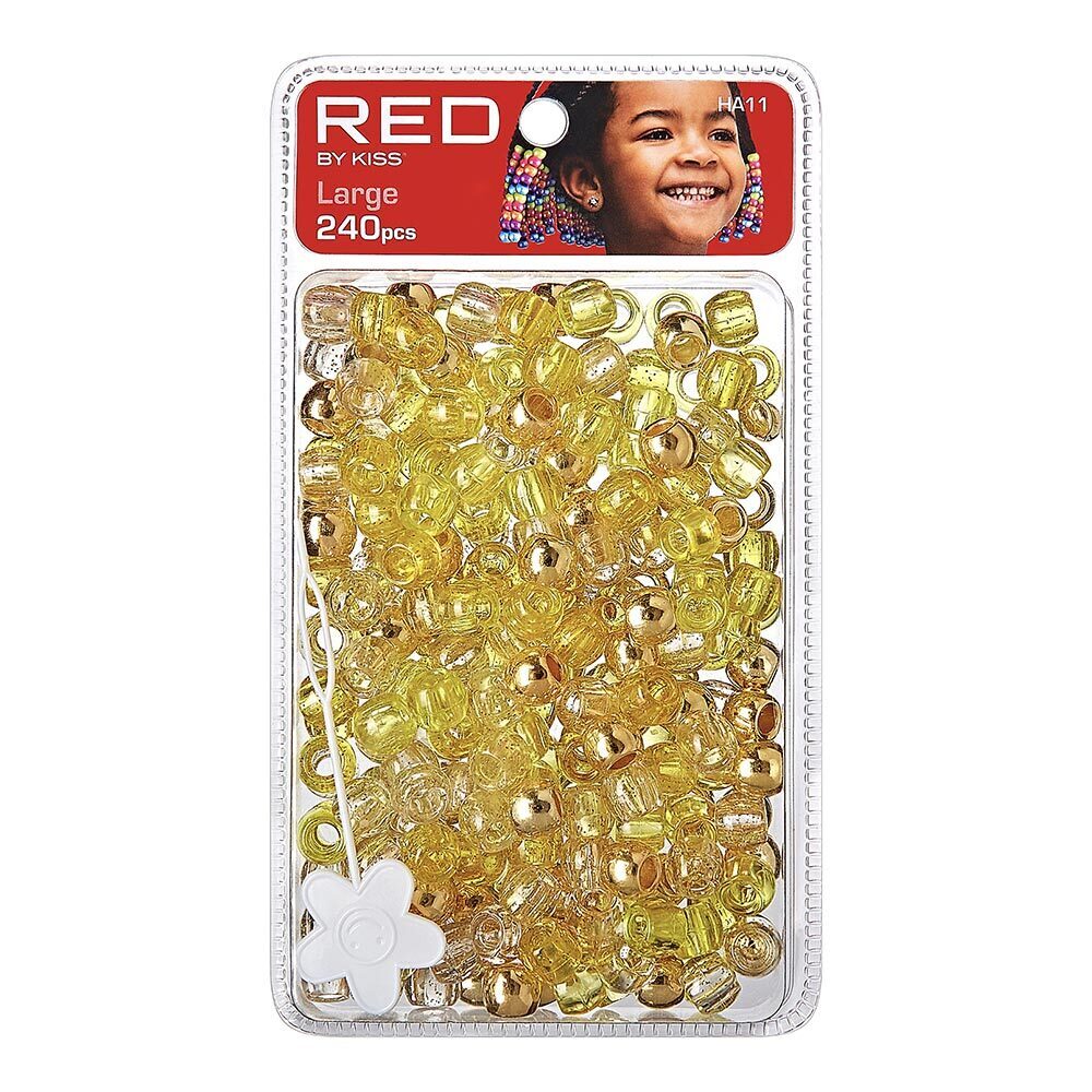 Red By Kiss Large Hair Beads - 240 Pcs (Gold Assorted)