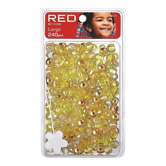 Red By Kiss Large Hair Beads - 240 Pcs (Gold Assorted)