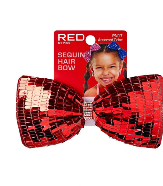 Red By Kiss Sequin Hair Bow - Red