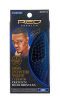 Red Premium 360 Power Wave x Bow Wow Premium Boar Bristles (Curved) (Specialized Synthetic ) (Hard) - BR26