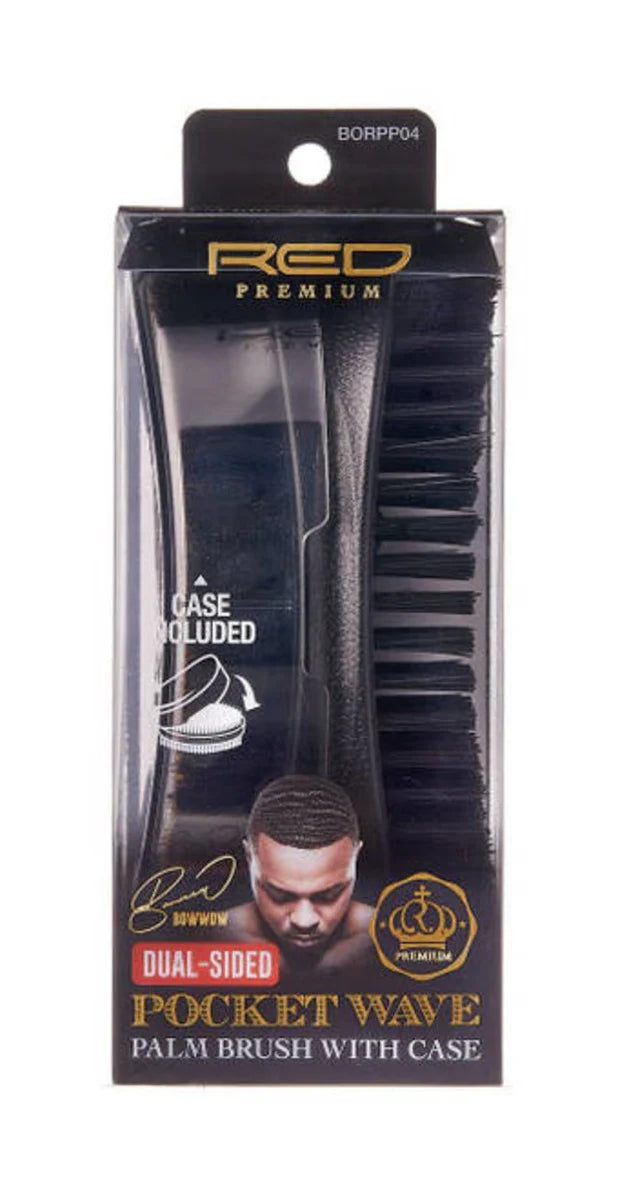 Red Premium Dual Sided Pocket-Wave Club Brush WIth Case - BR34