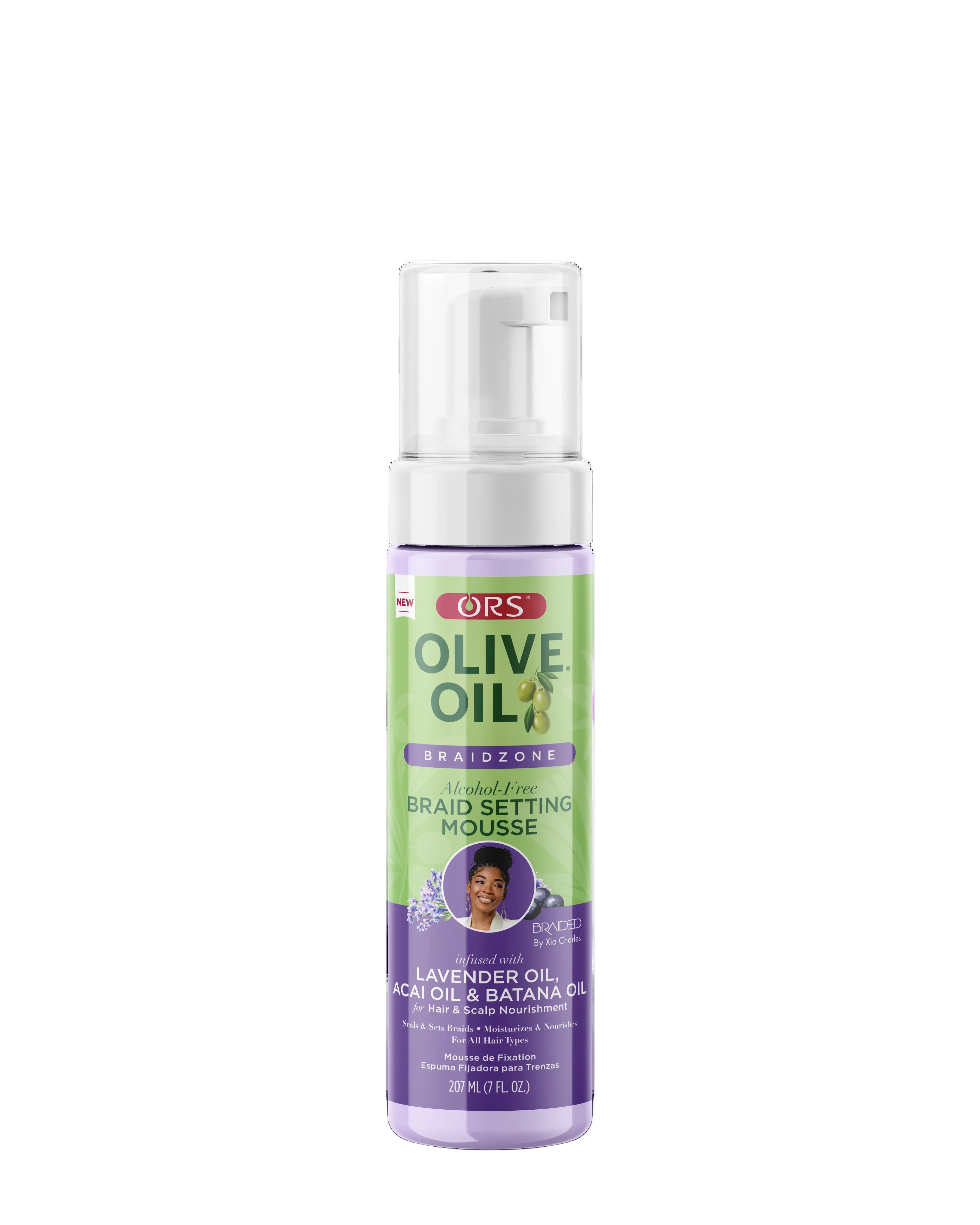 ORS  Olive Oil Braidzone  Braid Setting Mousse Lavender Oil, Acai Oil, Batana Oil - 7 fl oz