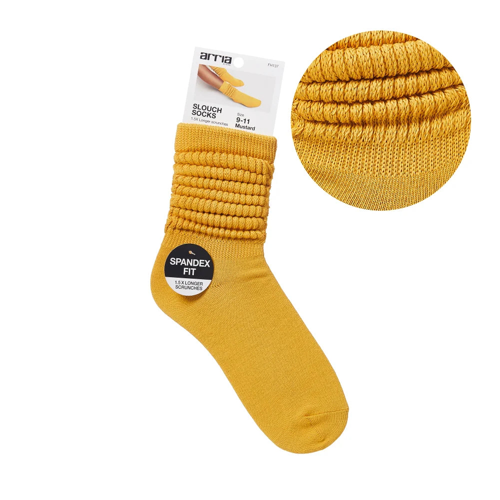 Red Slouch Socks Size 9-11 (Mustard)