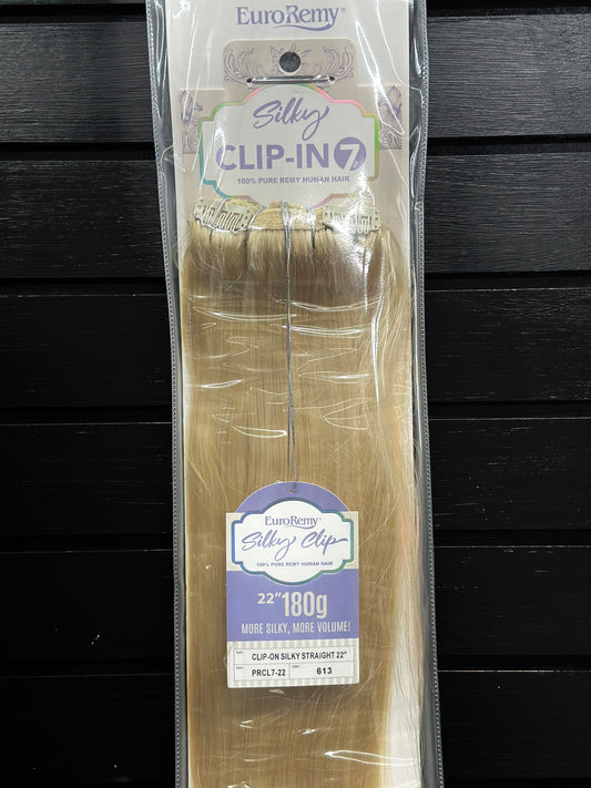 Euro Remy Silky Clip-in 7 100% Pure Remy Human Hair 22"