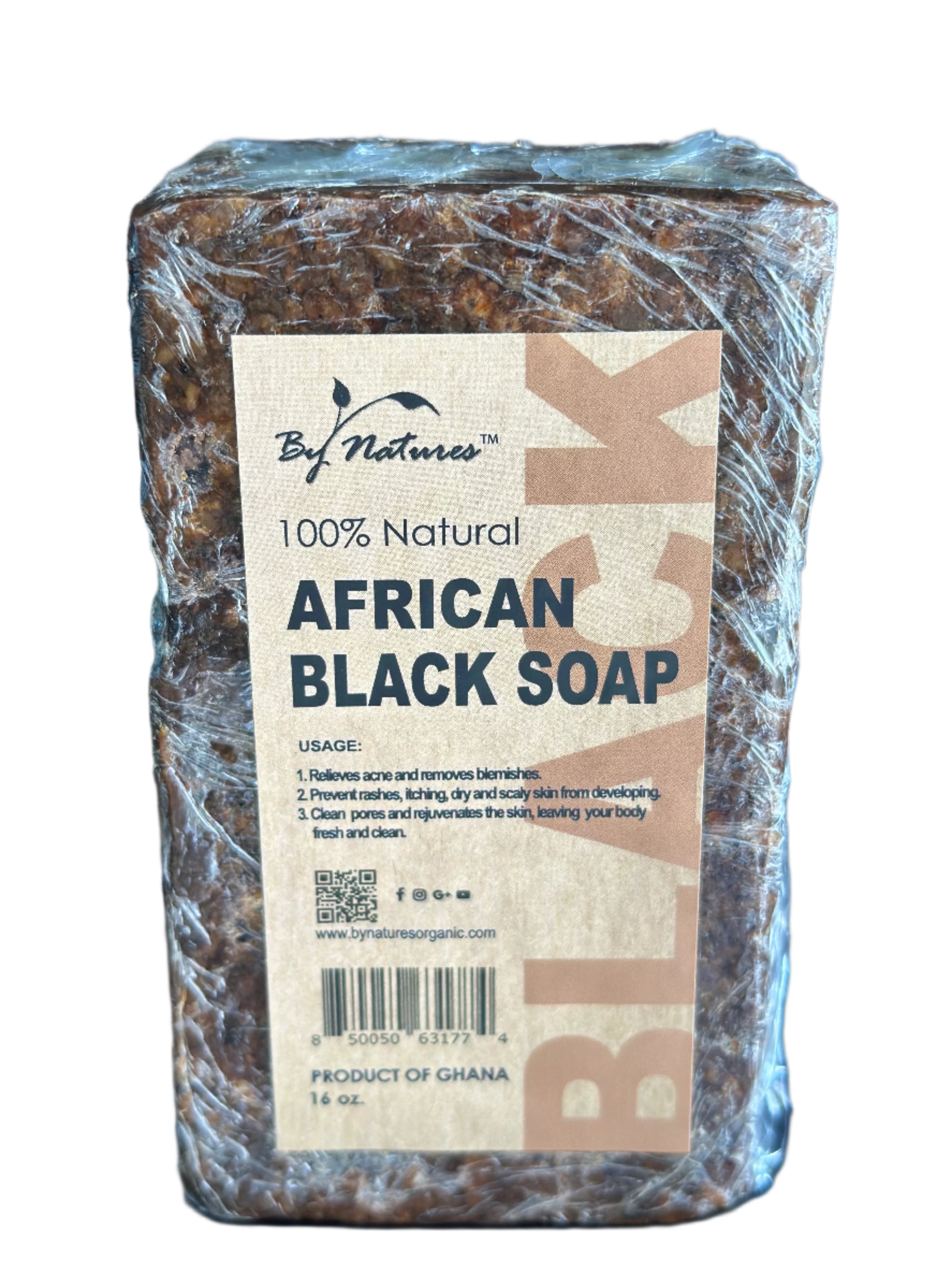 By Natures 100% Natural African Black Soap 16 oz