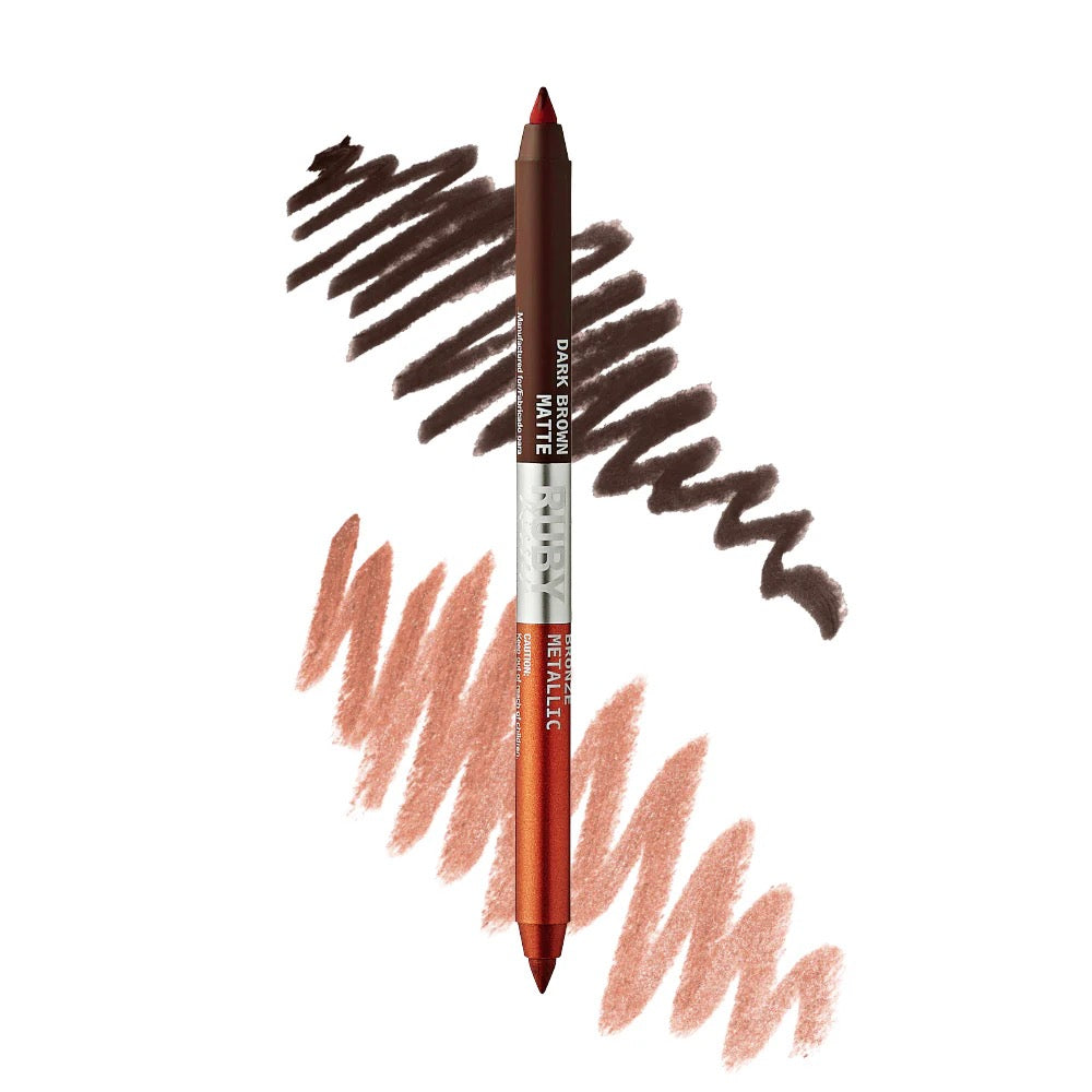 Ruby Kisses Matte & Metallic Duo Eyeliner - Dark Brown & Bronze