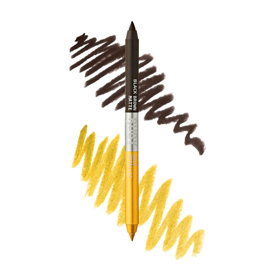 Ruby Kisses Matte & Metallic Duo Eyeliner - Black Brown & Gold