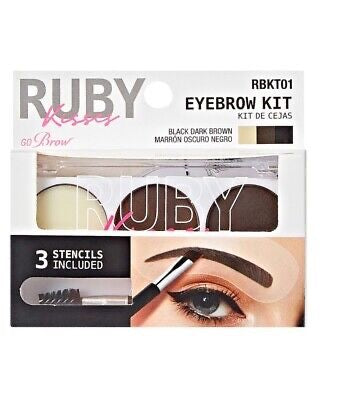 Ruby Kisses Eyebrow Kit 3 Stencils - Black Dark Brown