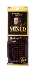 Red Premium Mixed Boar Brush X Bow Wow 2 Bristles in 1 Curved Club  - Black/burgundy