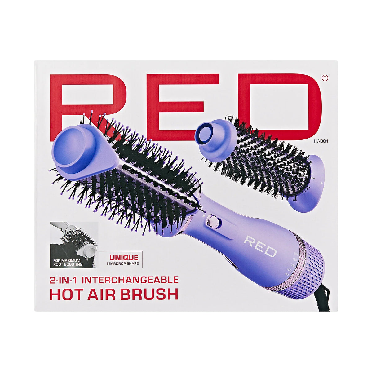 Red 2 in 1 Interchangeable Hot Air Brush