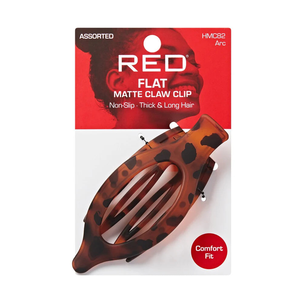 RED Flat Matte Claw Clip (Arc) (Assorted)