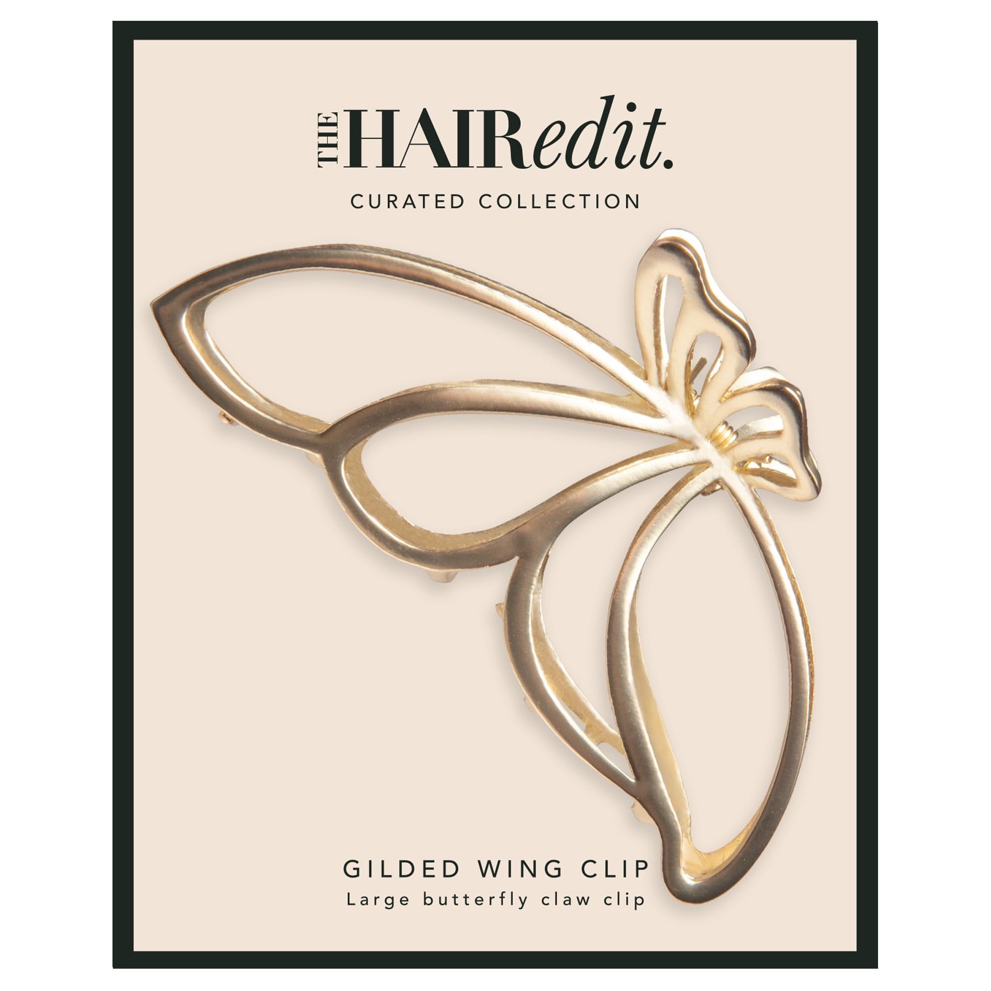The HAIR edit Gilded Wing Clip Large Butterfly Claw Clip (Gold)