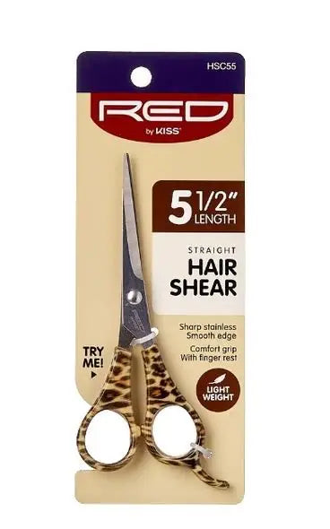 RED HAIR SHEAR 5 1/2" Light weight (Leopard)