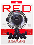RED 3 Flexi-legs Rechargeable Beauty Fan (black)