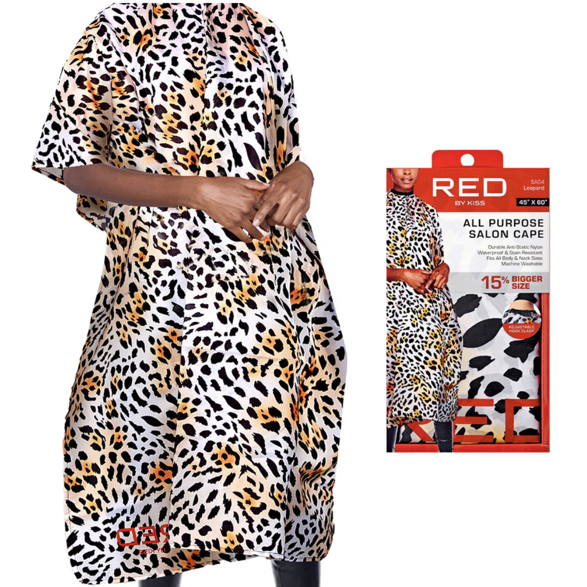 RED BY KISS ALL PURPOSE SALON CAPE (Leopard)